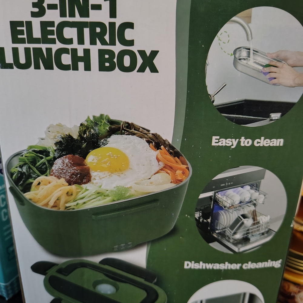 Green 3-in-1 Electric Lunch Box